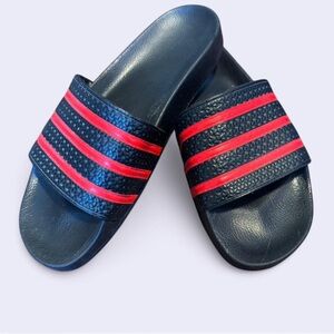 adidas originals sliders adilette rare size 13made in italy red and black logo